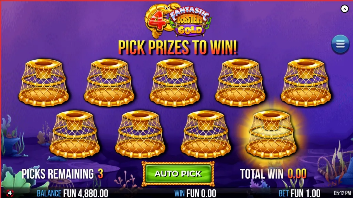 Makulay na underwater theme ng 4 Fantastic Lobsters Gold slot